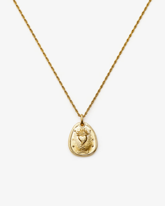 Missoma The Heart Talisman Necklace in gold-plated brass