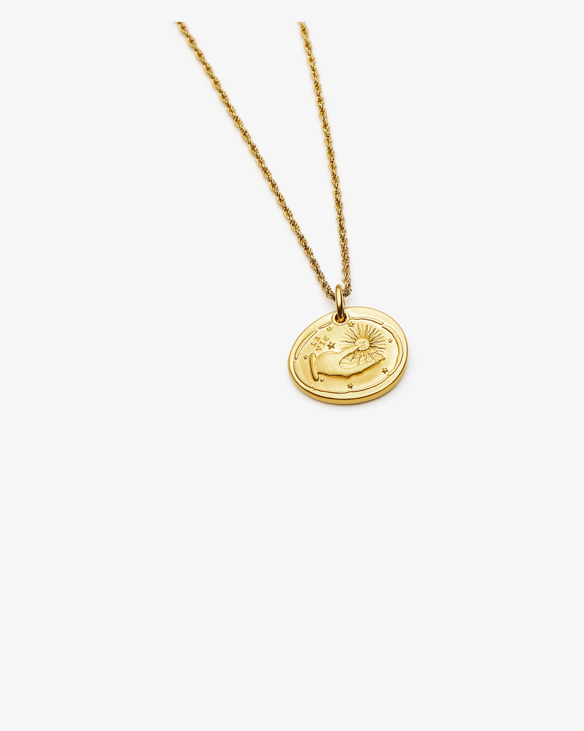 Missoma The Fortune Talisman Necklace in gold-plated brass, third view