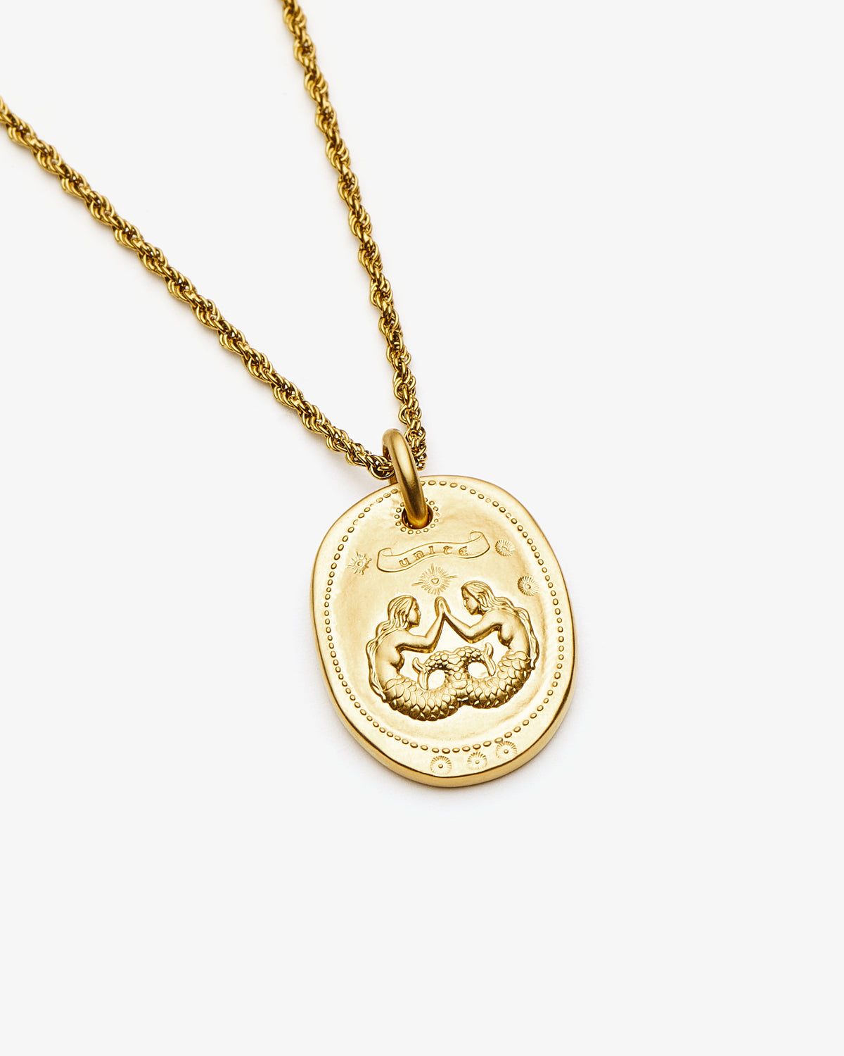 Missoma The Friendship Talisman Necklace in gold-plated brass, third view