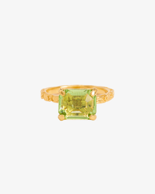 'Chapters' Texture Peridot Crystal Ring