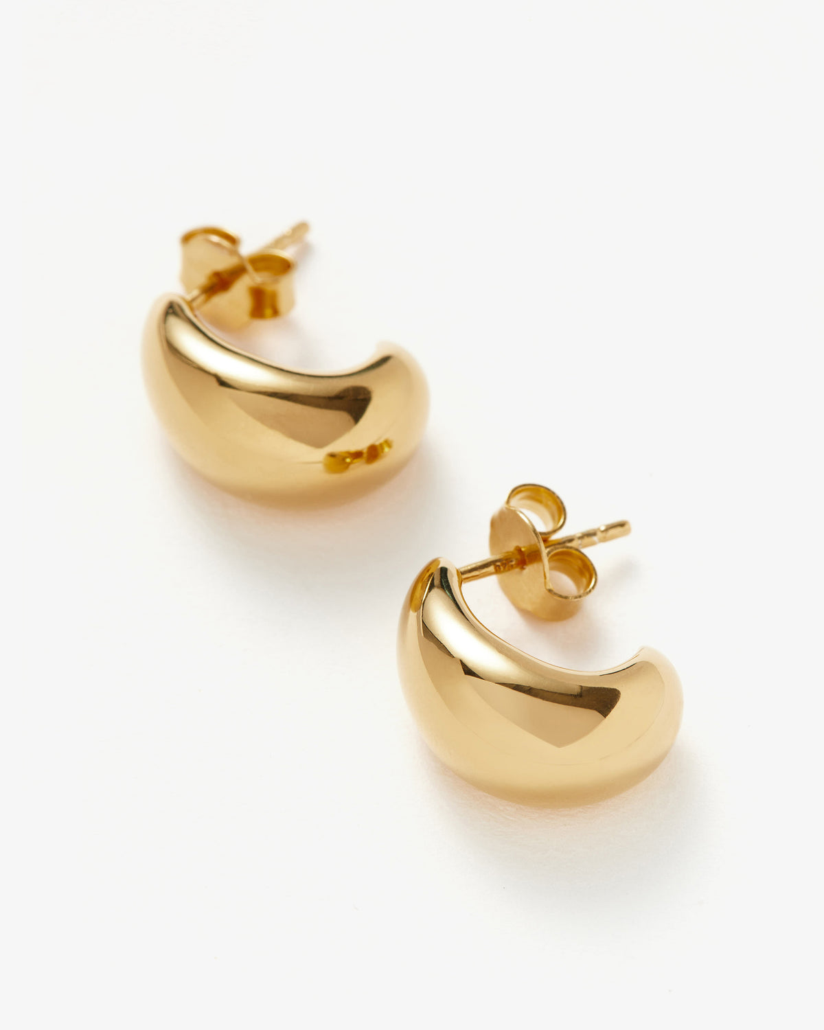 Missoma Savi Dome Mini Hoop Earrings in gold-plated brass, view 2