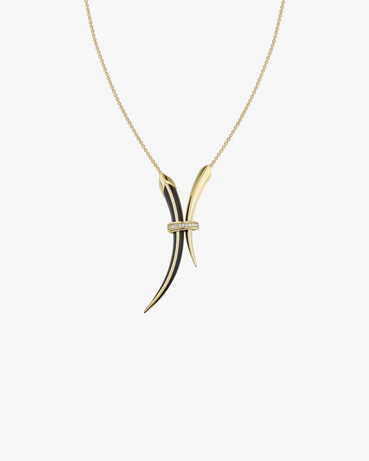 Shaun Leane Sabre Deco Jet Ceramic and Diamond Necklace