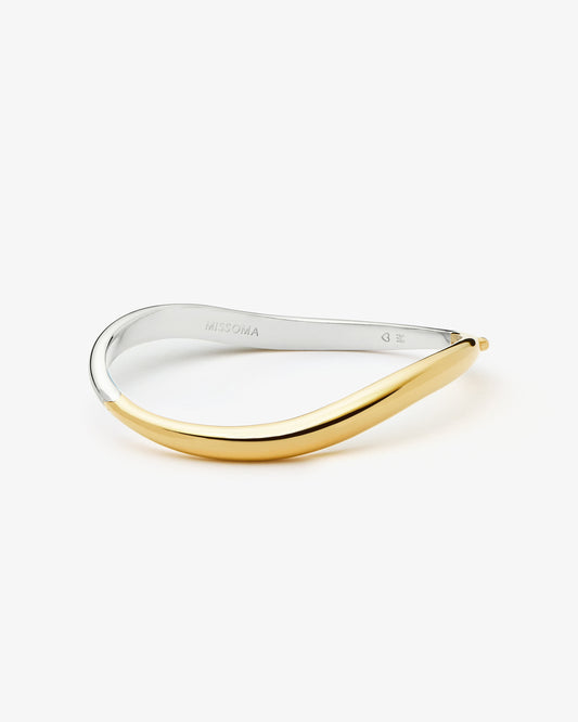 Missoma Savi Signature Hinged Bangle in gold-plated brass