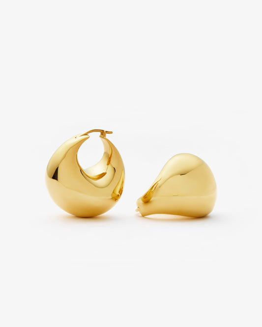 Missoma Sculptural Chubby Dome Medium Hoop Earrings in gold-plated brass