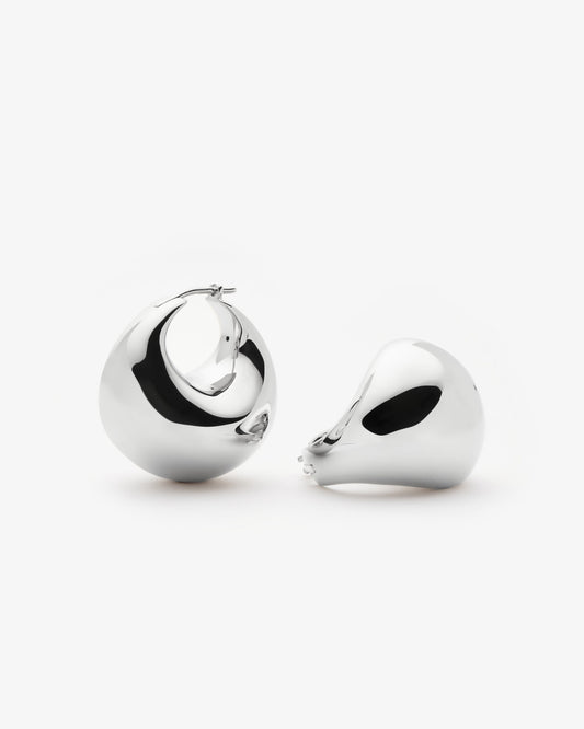 Missoma Sculptural Chubby Dome Medium Hoop Earrings in silver-plated brass