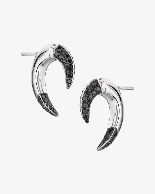 18K White Gold Small Talon Black Diamond Earrings