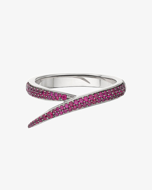 18K White Gold Interlocking Pink Sapphire Ring