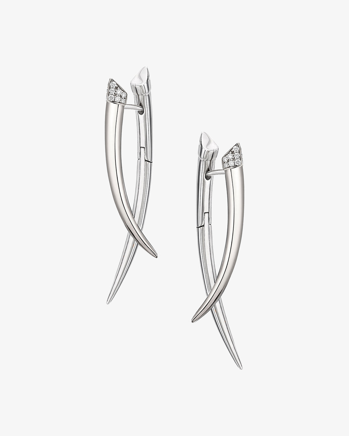 Sabre Crossover Diamond Pave Earrings