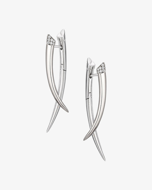 Sabre Crossover Diamond Pave Earrings