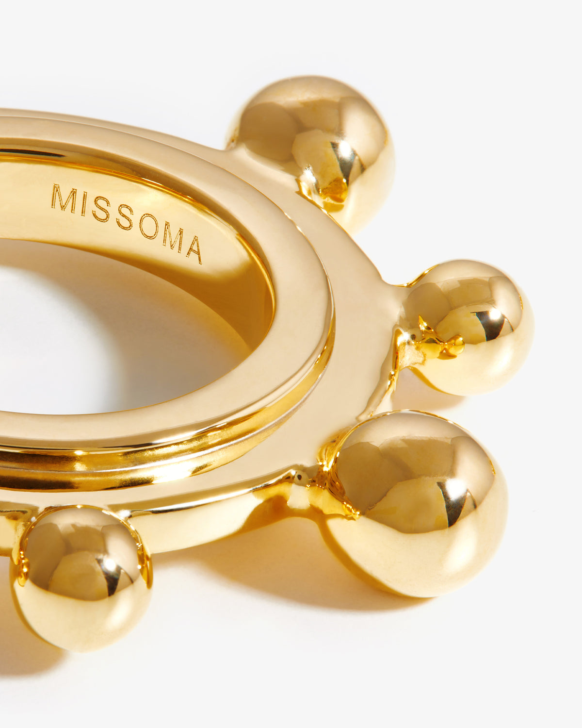 Missoma Medium Sphere Hoop Earrings in gold-plated brass, view 2