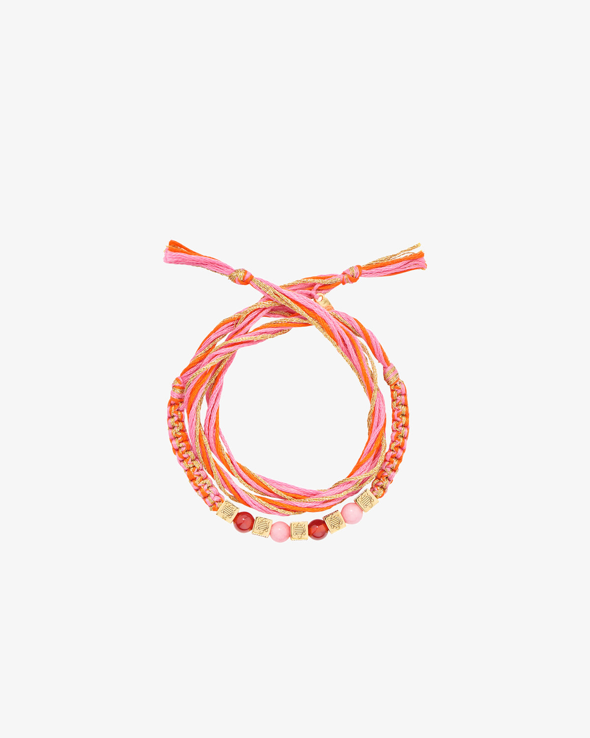 Aurelie Bidermann Honolulu Carnelian and Opal Macrame Bracelet in gold-plated brass