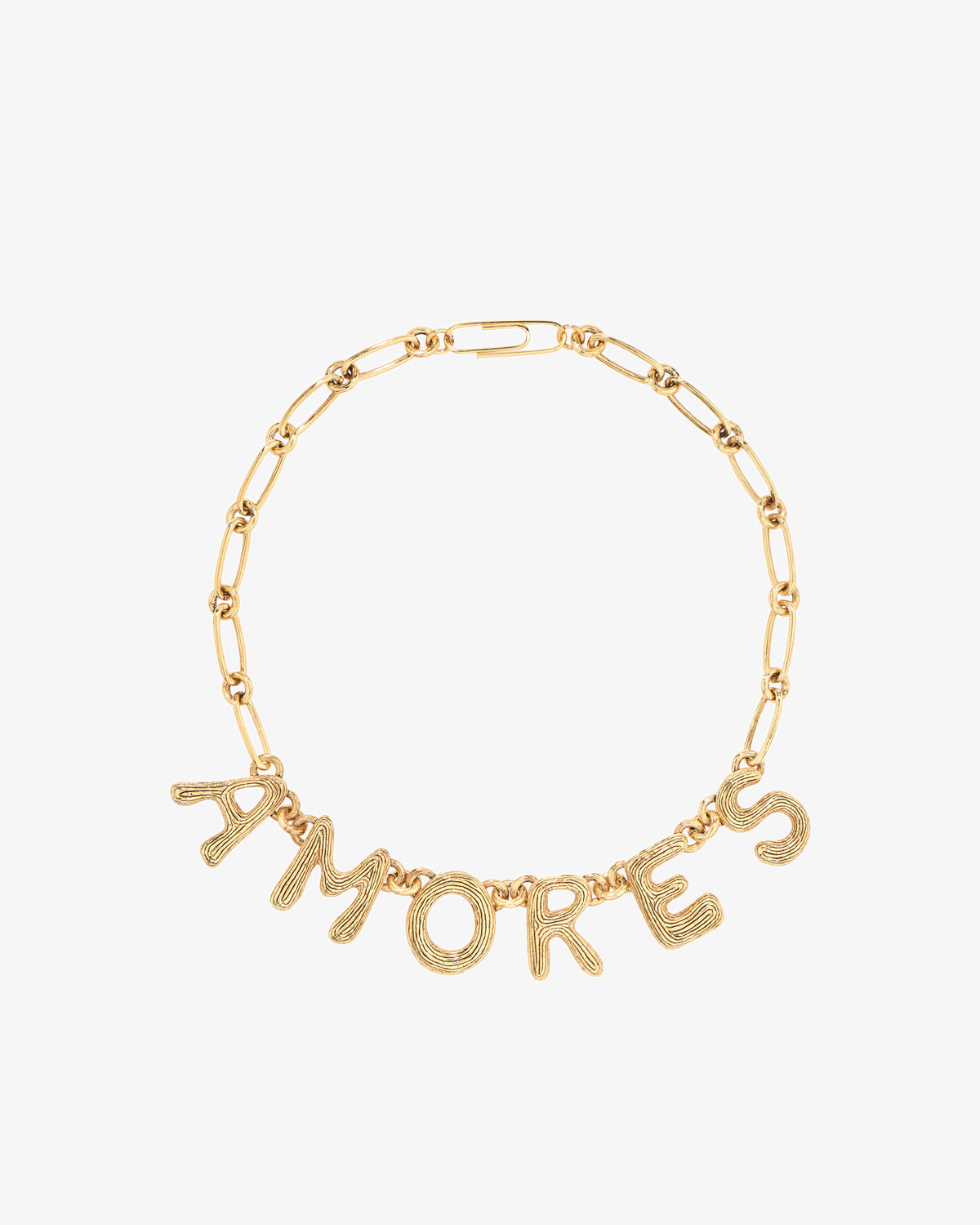 Aurelie Bidermann Amaite Letter Charm Necklace in gold-plated brass