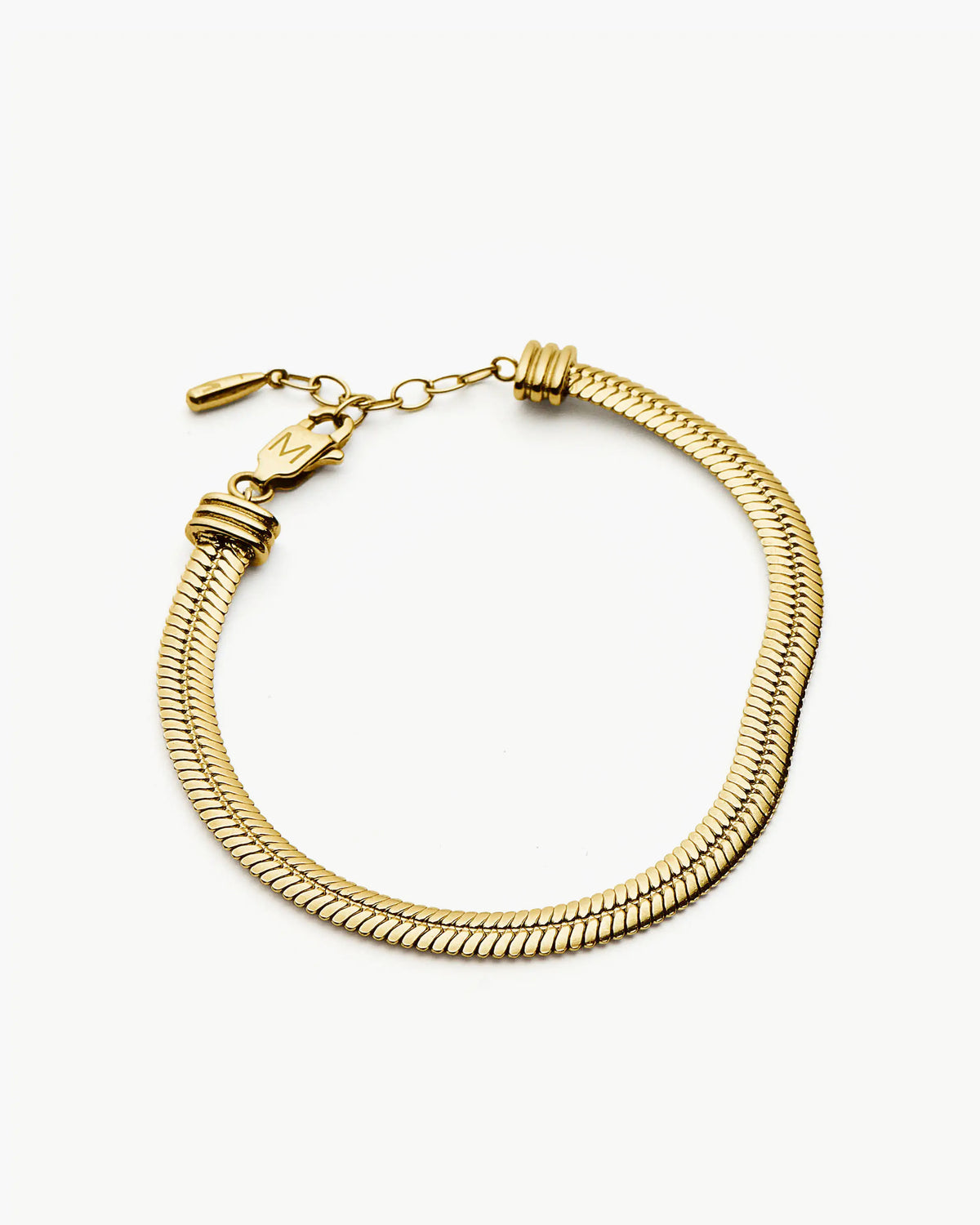 Missoma Classic Snake Chain Bracelet in gold-plated metal, second view