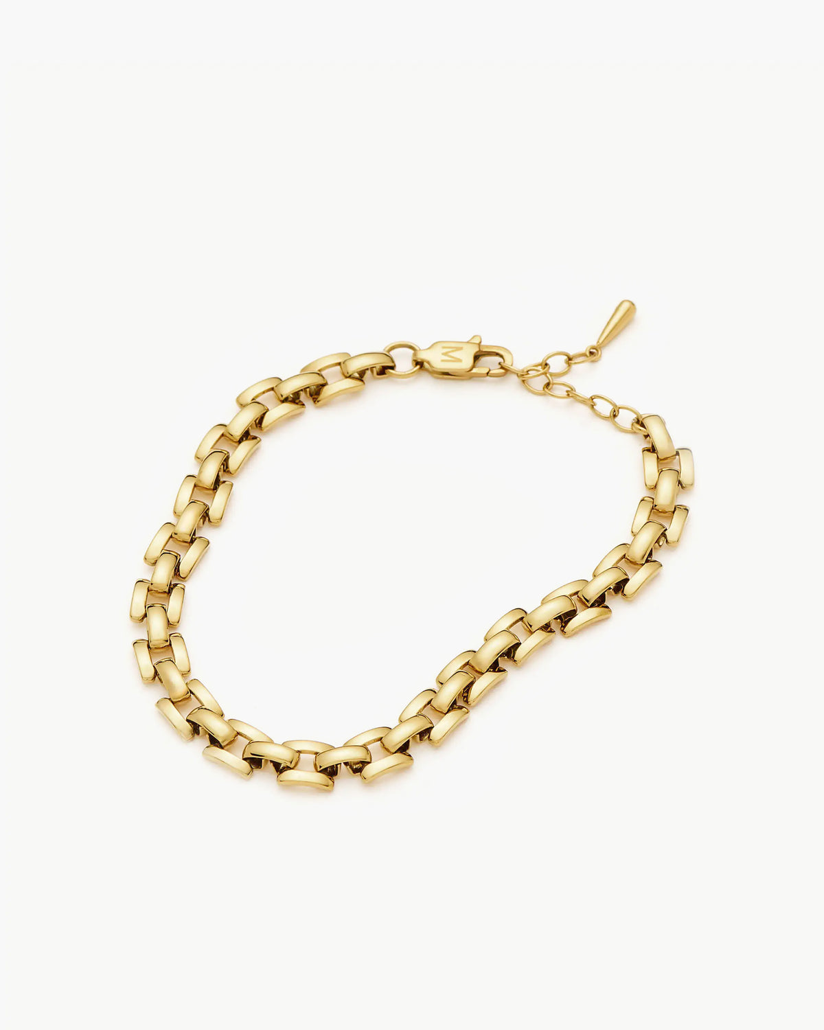 Missoma Timepiece Link Chain Bracelet in gold-plated metal, second view