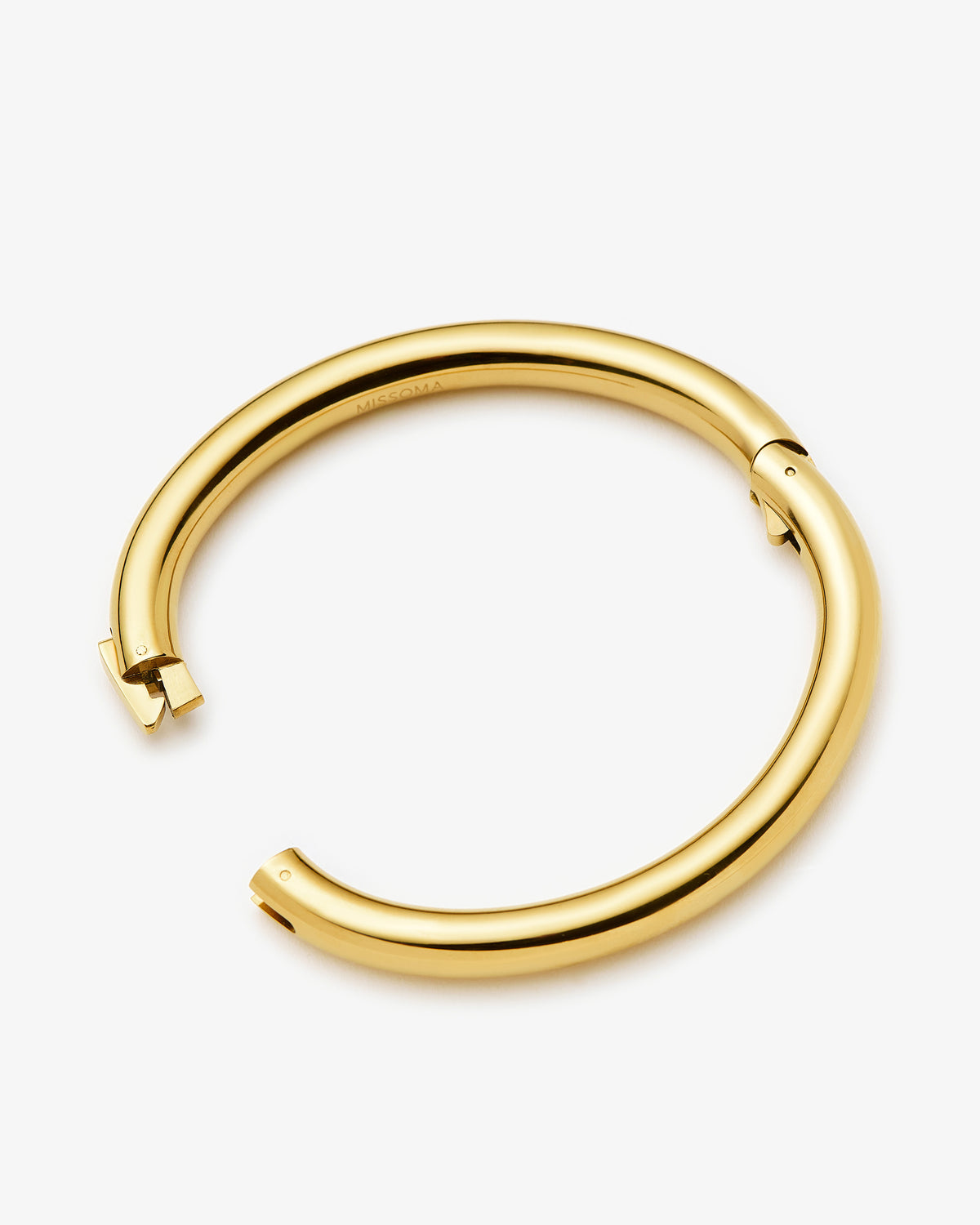 Missoma Chunky Round Hinged Bangle in gold-plated metal, second view