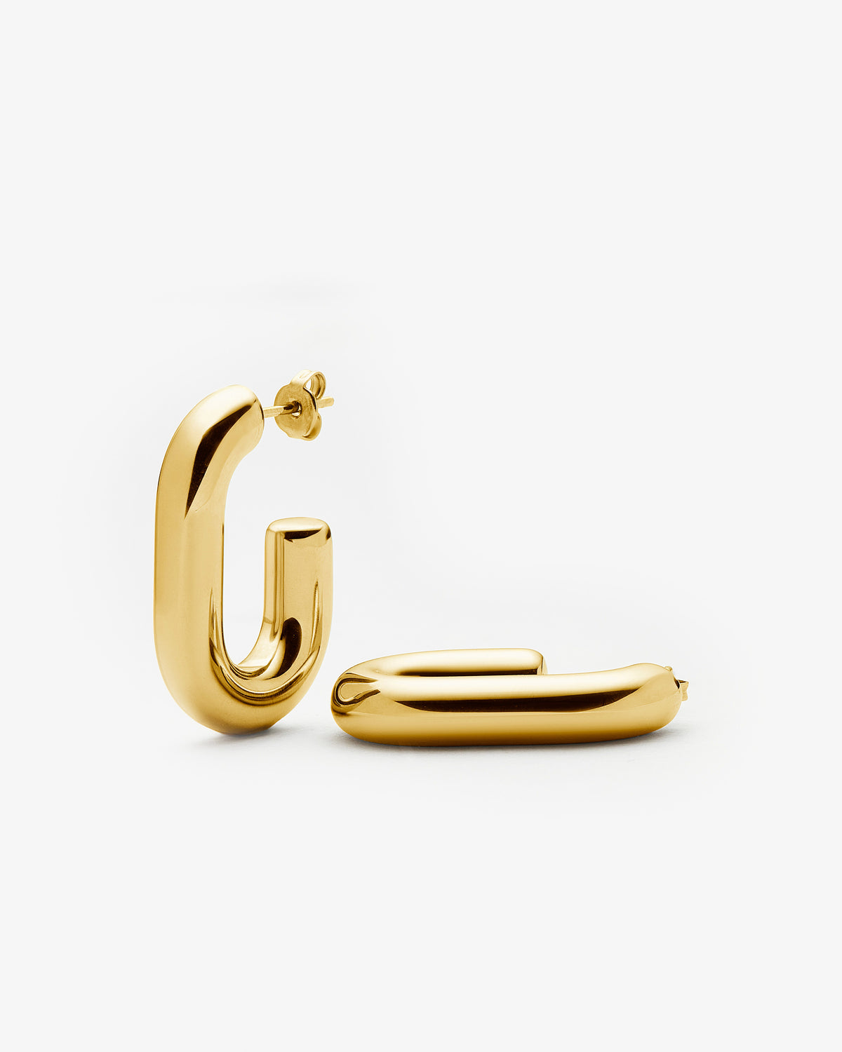 Missoma Chubby Oval Medium Hoop Earrings in gold-plated metal