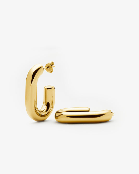 Missoma Chubby Oval Medium Hoop Earrings in gold-plated metal