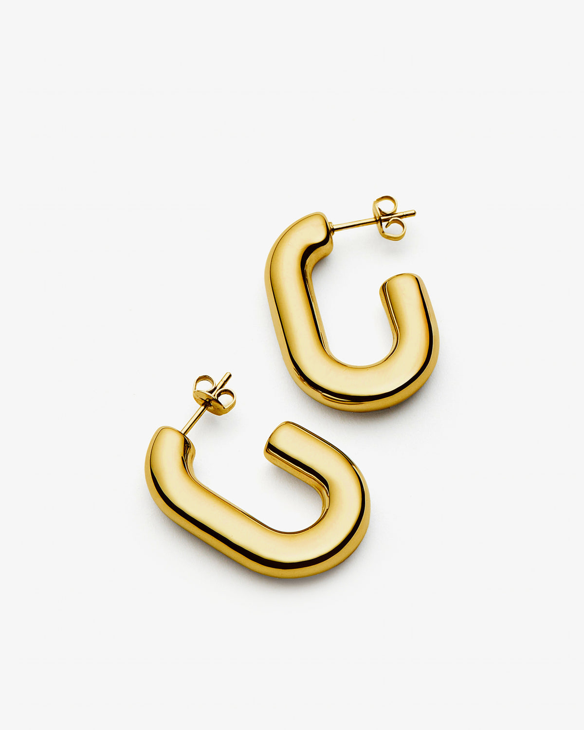 Missoma Chubby Oval Medium Hoop Earrings in gold-plated metal, second view