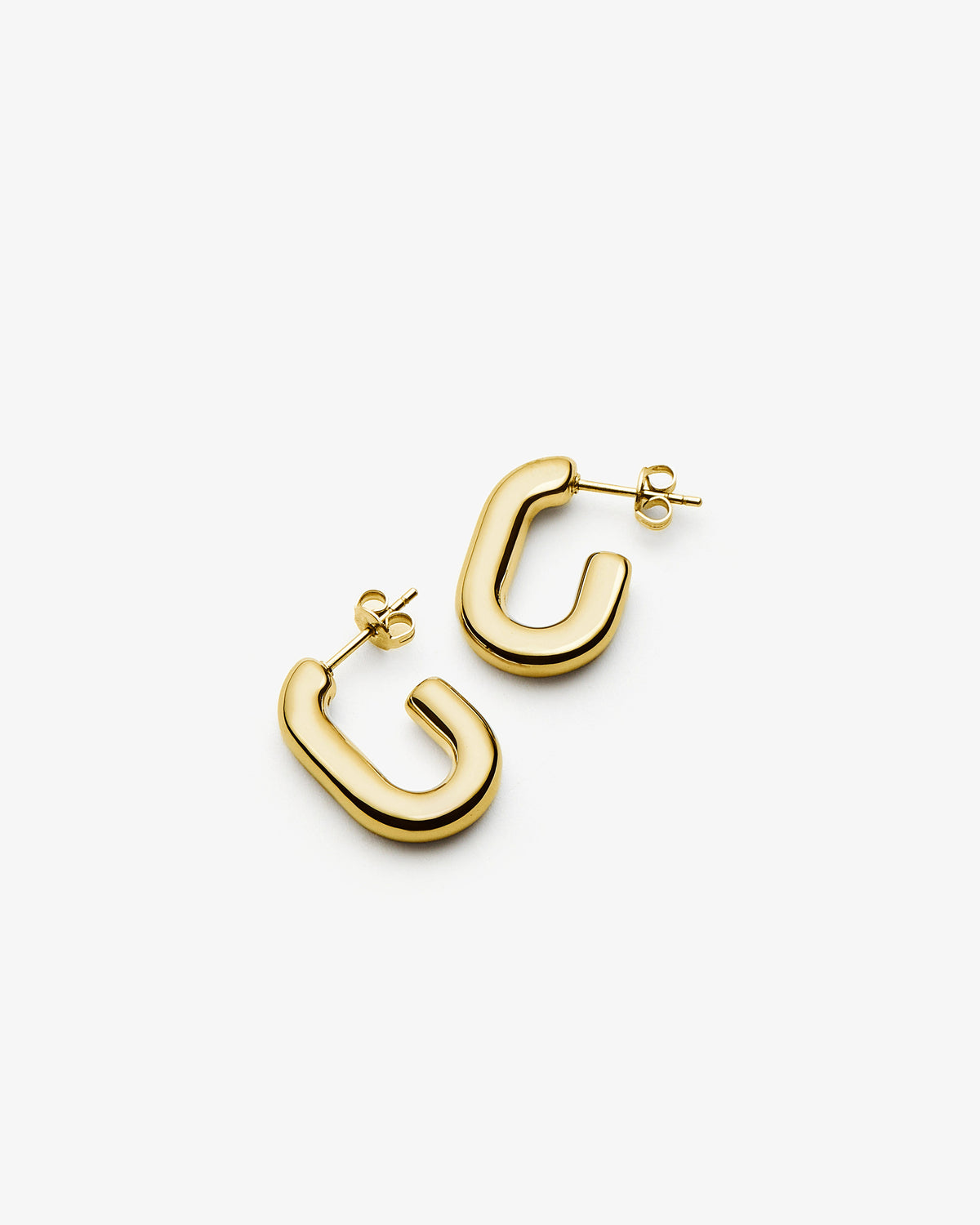 Missoma Chubby Oval Small Hoop Earrings in gold-plated metal, second view
