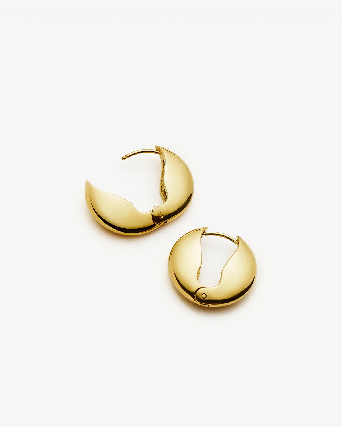 Missoma Hinged Small Hoop Earrings in gold-plated metal, second view