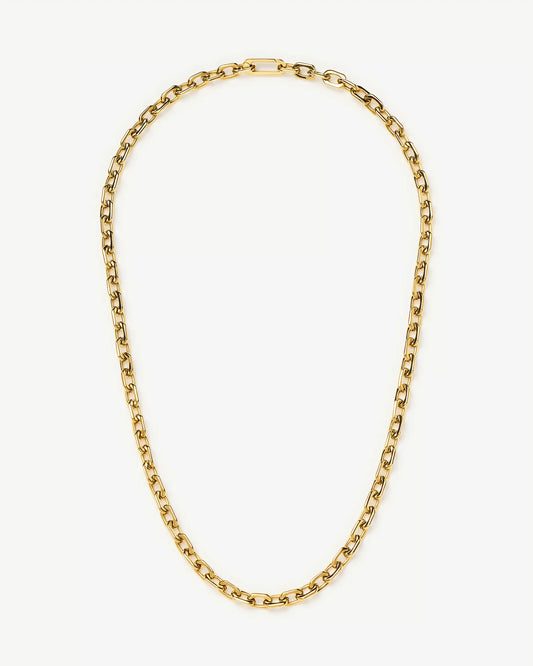 Missoma Square Paperclip Chain Necklace in gold-plated metal