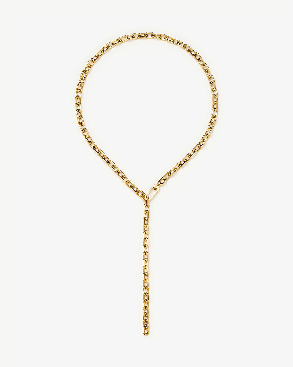 Missoma Square Paperclip Chain Necklace in gold-plated metal, second view