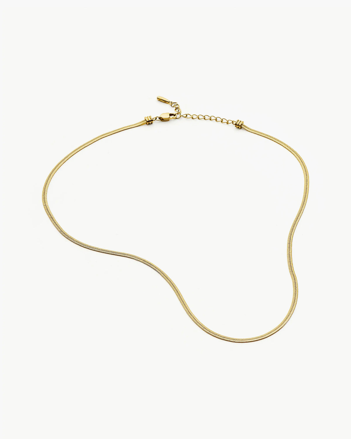 Missoma Thin Snake Chain Necklace in gold-plated metal, second view