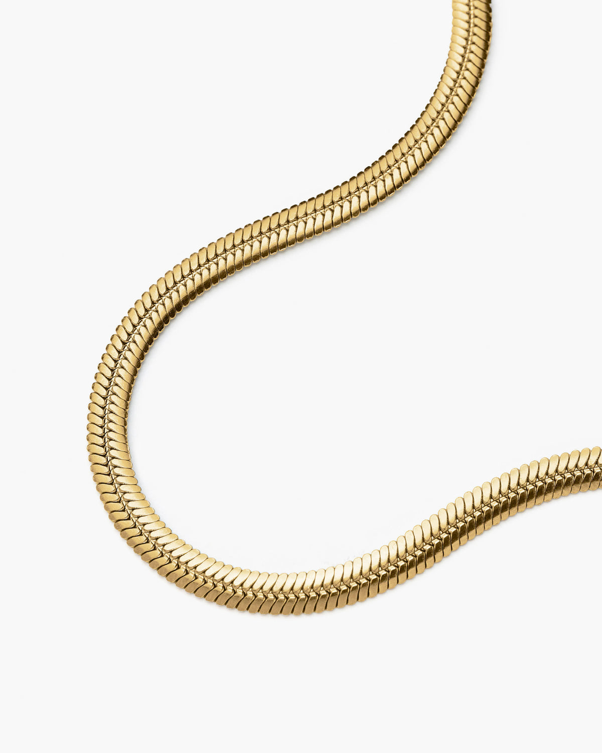 Missoma Classic Snake Chain Necklace in gold-plated metal, third view