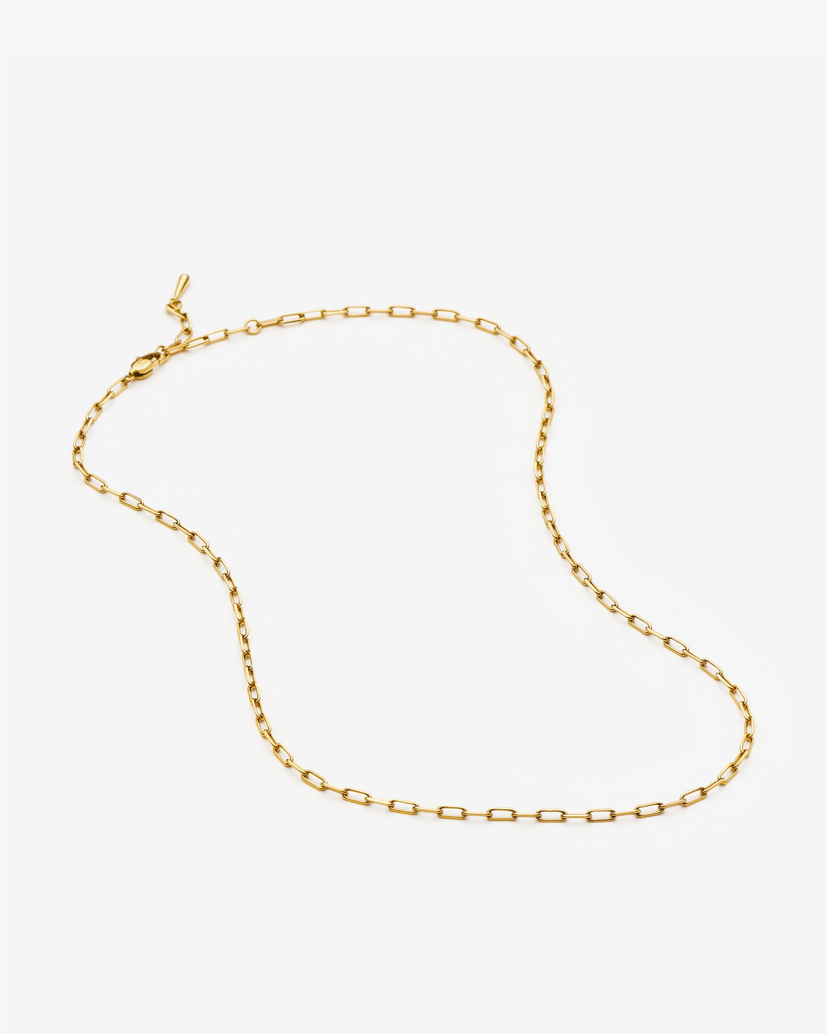 Missoma Mini Paperclip Chain Necklace in gold-plated metal, second view