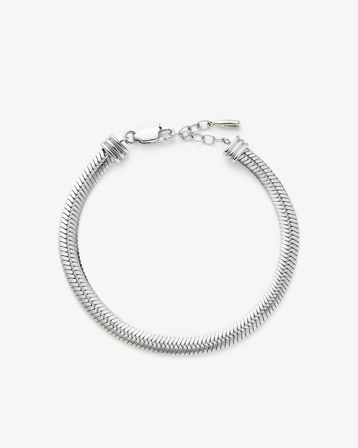Missoma Classic Snake Chain Bracelet in silver/rhodium-plated metal