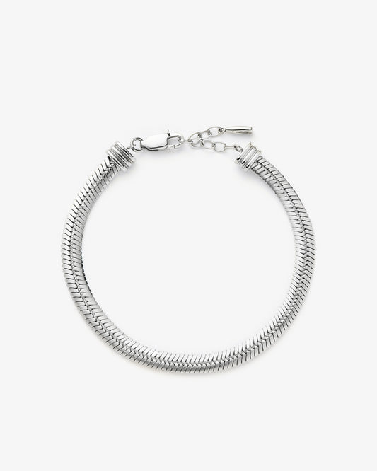 Missoma Classic Snake Chain Bracelet in silver/rhodium-plated metal