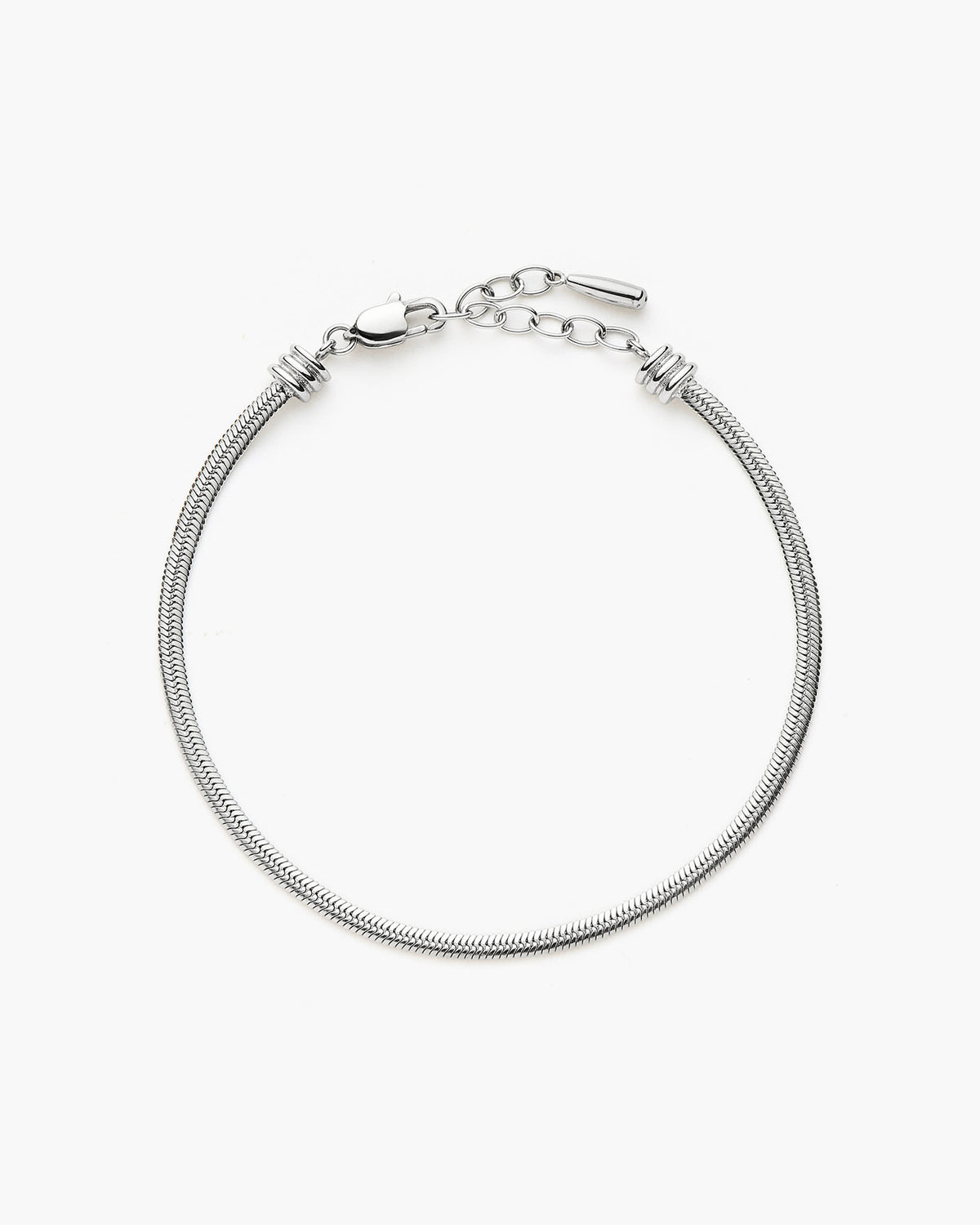 Missoma Thin Snake Chain Bracelet in silver/rhodium-plated metal