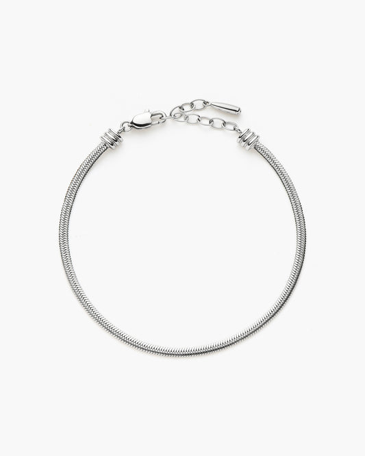 Missoma Thin Snake Chain Bracelet in silver/rhodium-plated metal