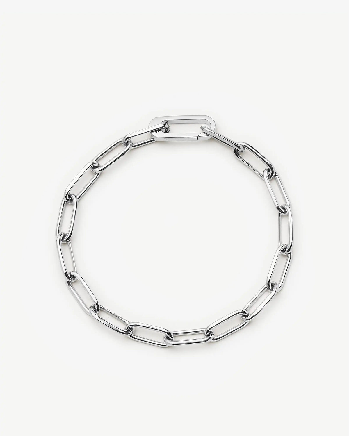 Missoma Classic Paperclip Chain Bracelet in silver/rhodium-plated metal