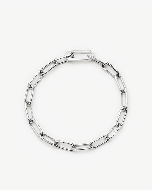Missoma Classic Paperclip Chain Bracelet in silver/rhodium-plated metal