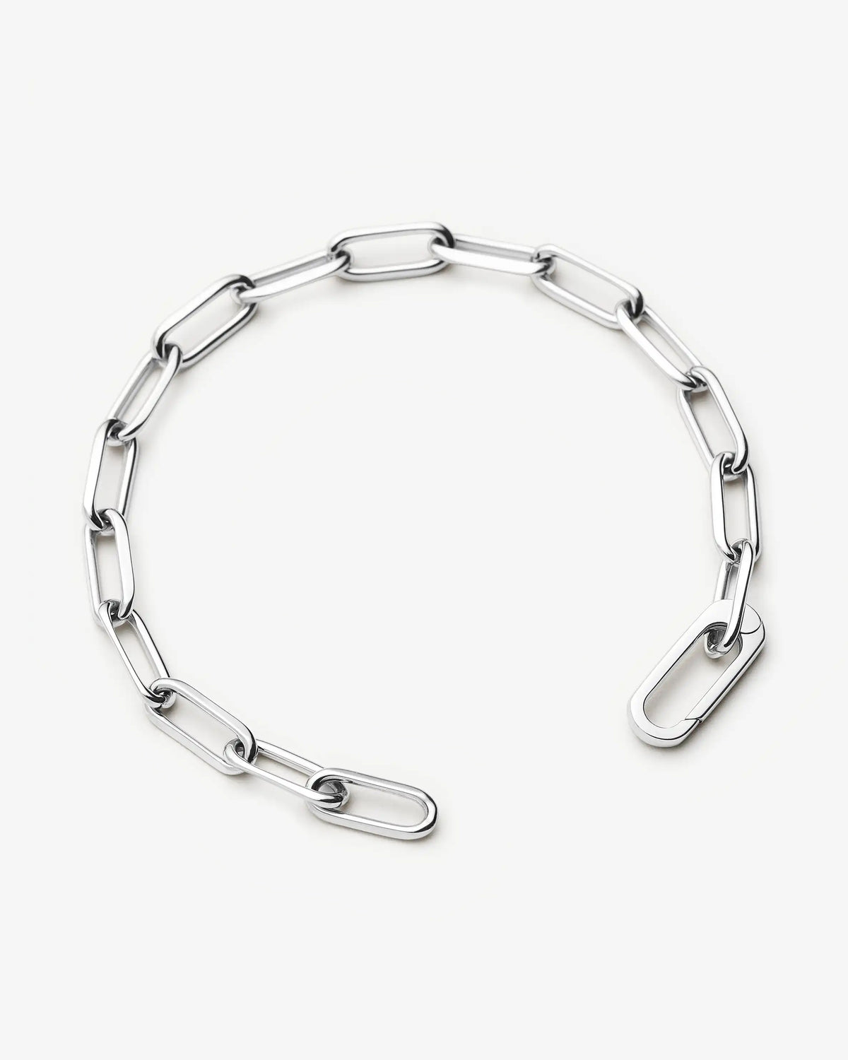 Missoma Classic Paperclip Chain Bracelet in silver/rhodium-plated metal, second view
