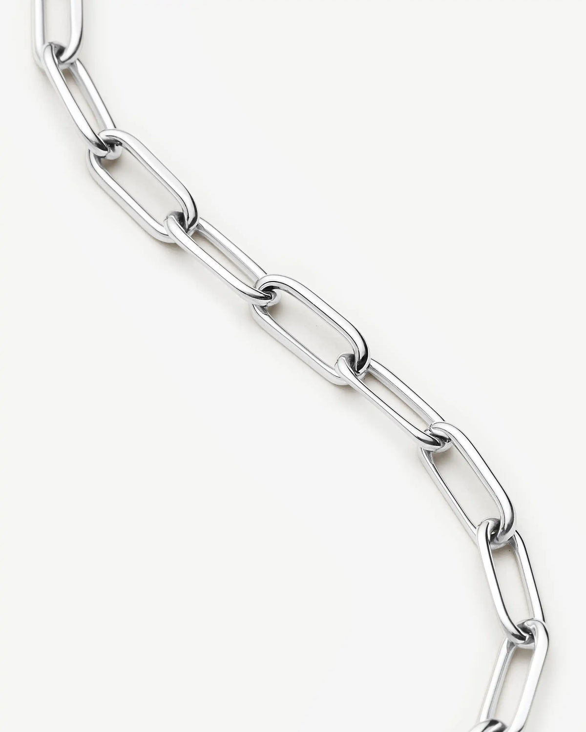 Missoma Classic Paperclip Chain Bracelet in silver/rhodium-plated metal, third view