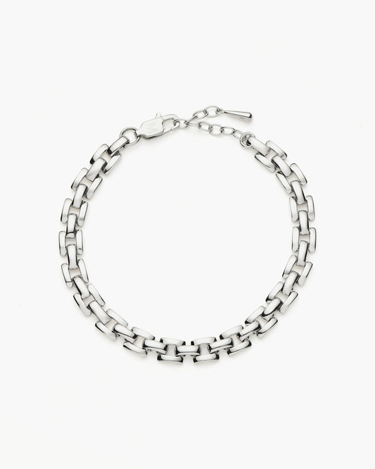 Missoma Timepiece Link Chain Bracelet in silver/rhodium-plated metal