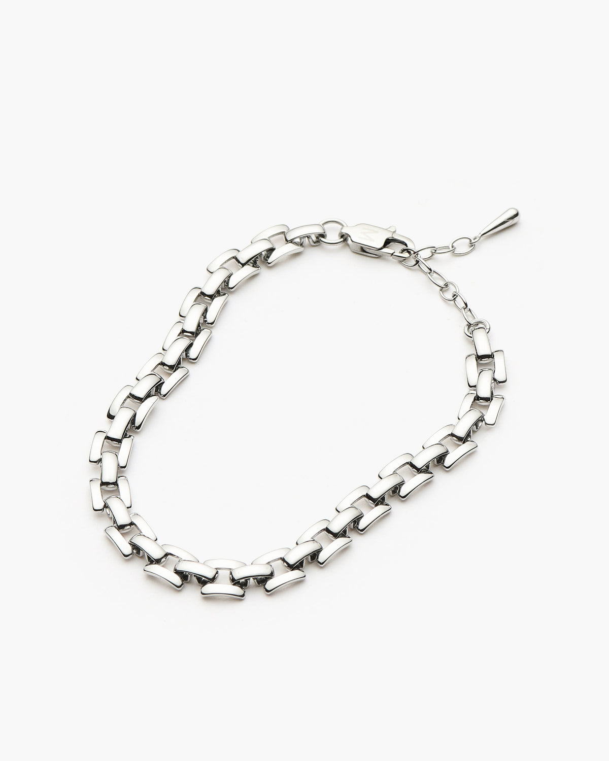 Missoma Timepiece Link Chain Bracelet in silver/rhodium-plated metal, second view
