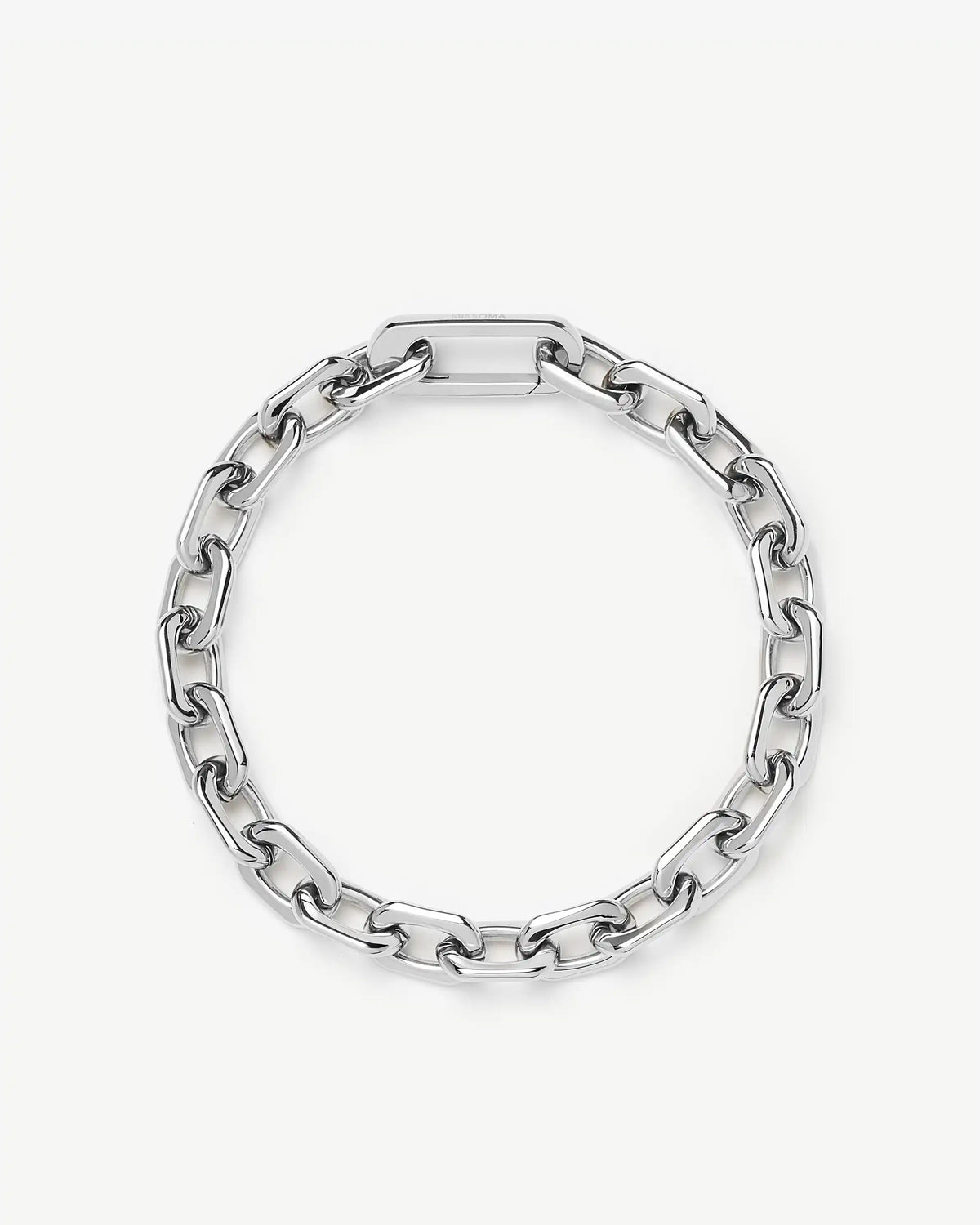 Missoma Square Paperclip Chain Bracelet in silver/rhodium-plated metal