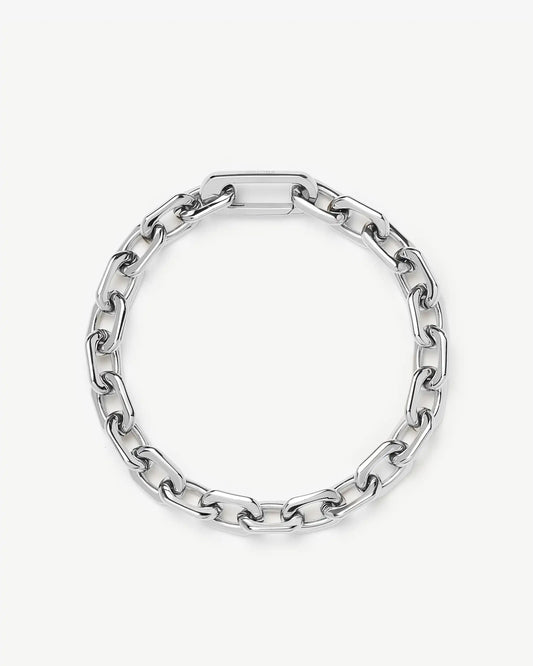 Missoma Square Paperclip Chain Bracelet in silver/rhodium-plated metal