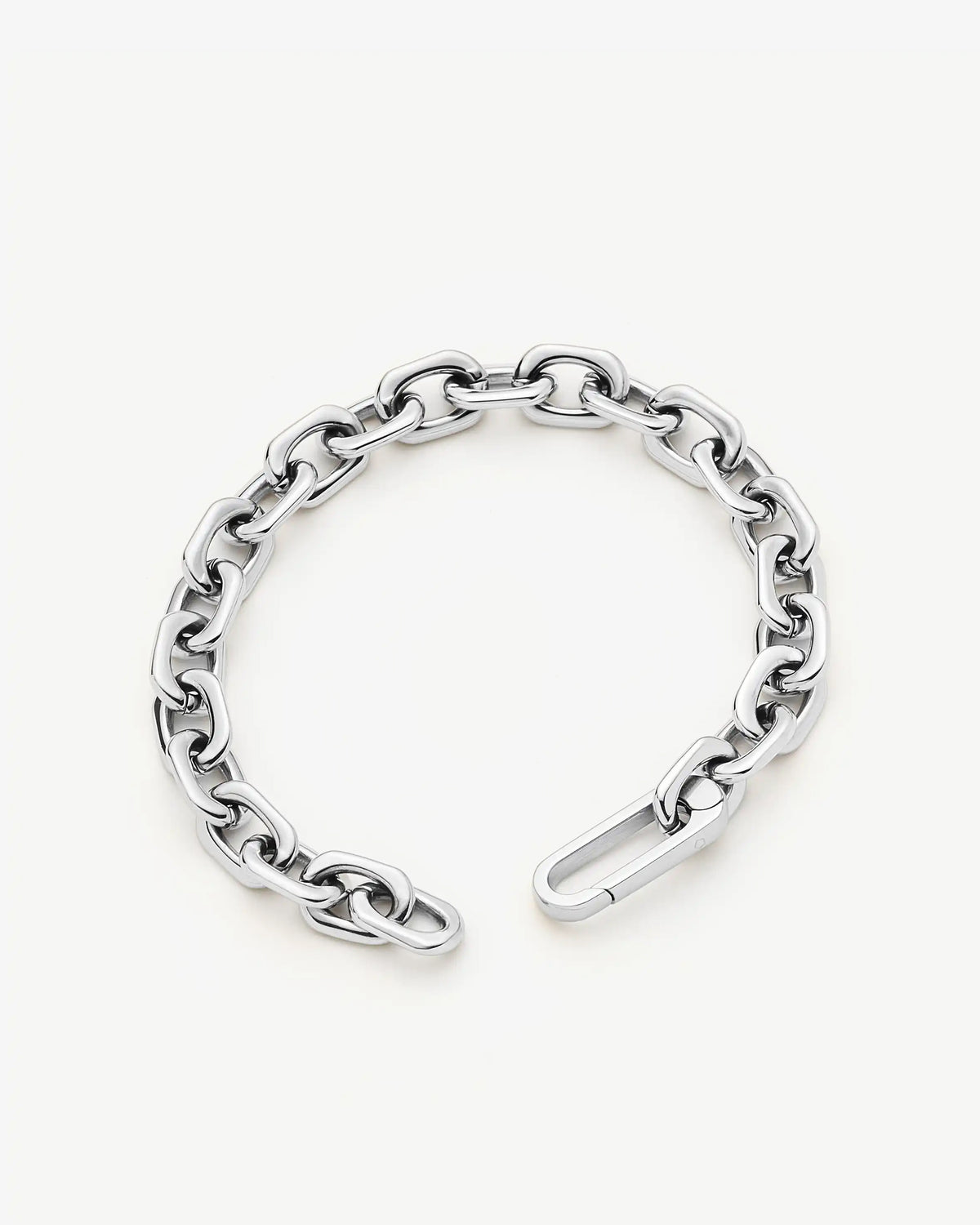Missoma Square Paperclip Chain Bracelet in silver/rhodium-plated metal, second view
