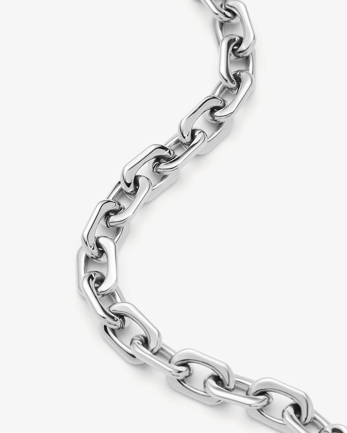 Missoma Square Paperclip Chain Bracelet in silver/rhodium-plated metal, third view