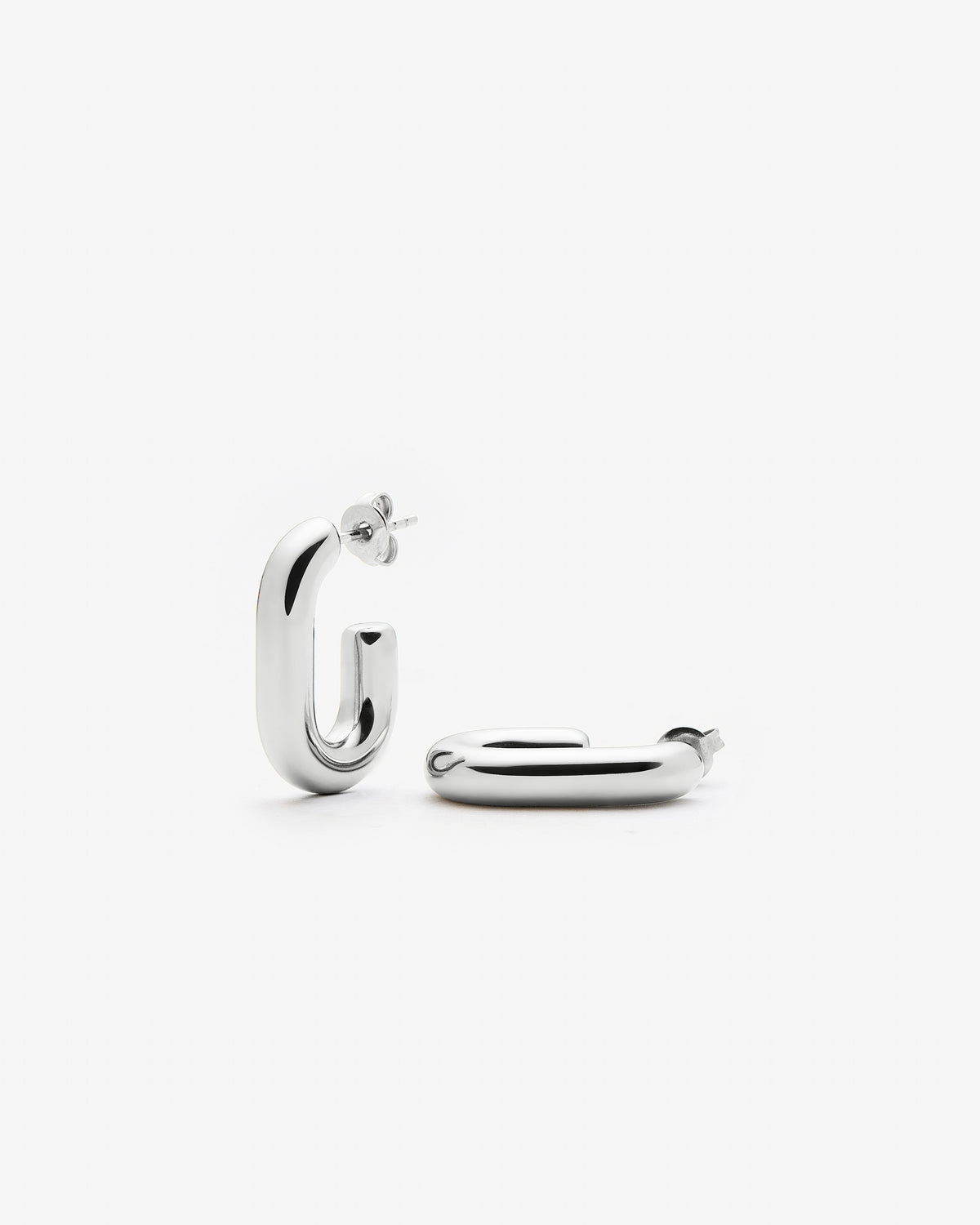 Missoma Chubby Oval Small Hoop Earrings in silver/rhodium-plated metal