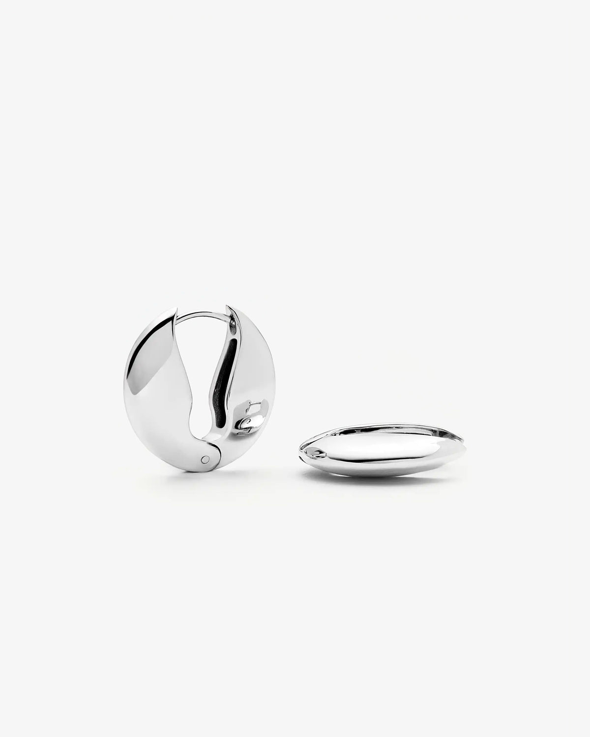 Missoma Hinged Small Hoop Earrings in silver/rhodium-plated metal