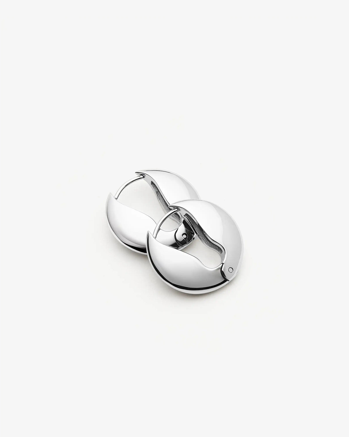 Missoma Hinged Small Hoop Earrings in silver/rhodium-plated metal, third view