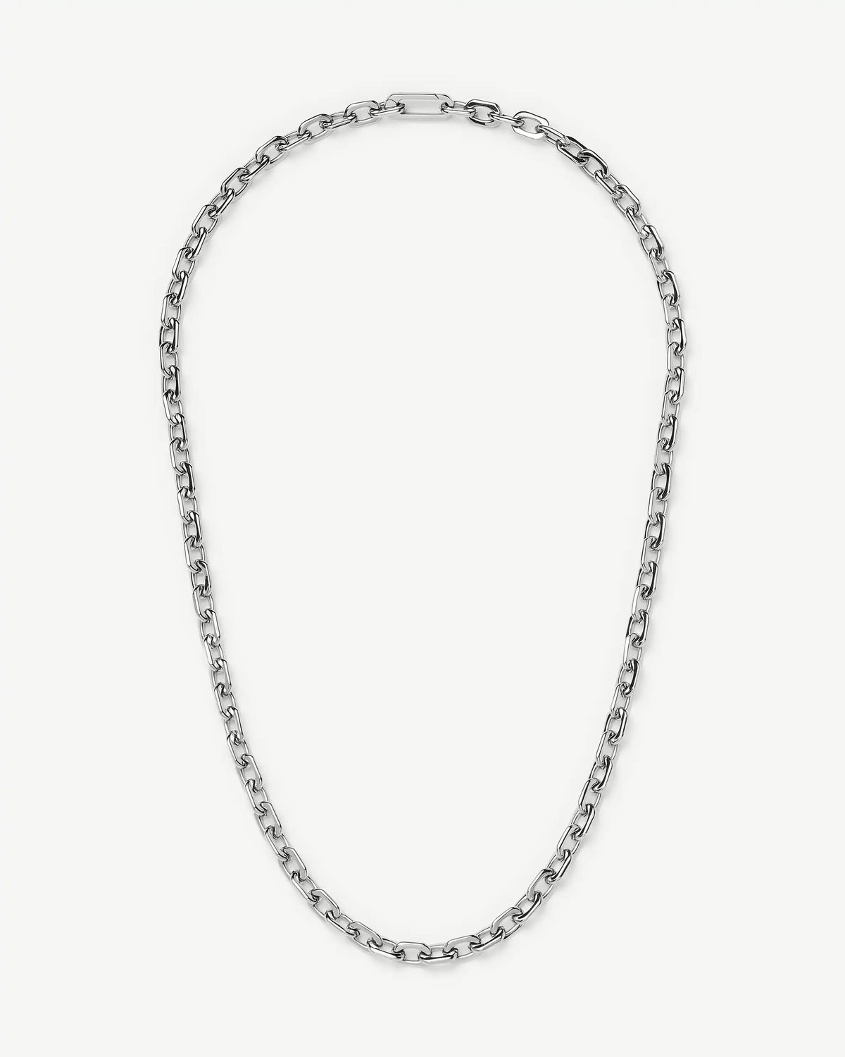 Missoma Square Paperclip Chain Necklace in silver/rhodium-plated metal