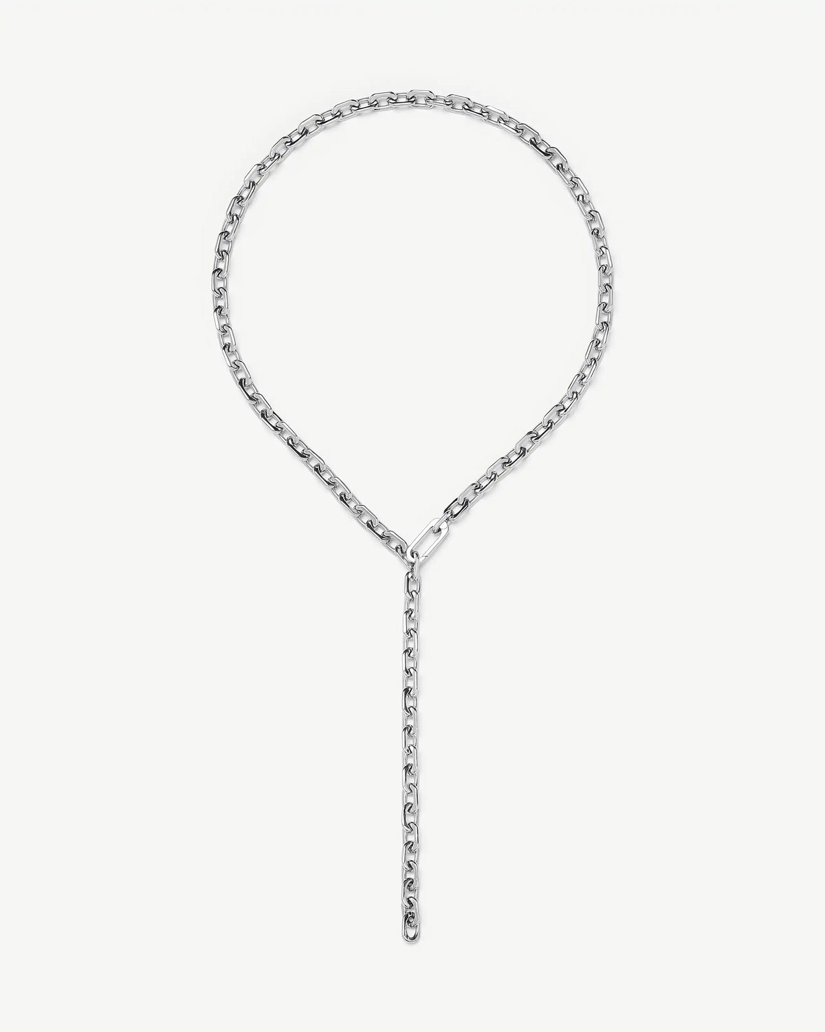 Missoma Square Paperclip Chain Necklace in silver/rhodium-plated metal, second view