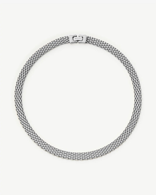 Missoma Heirloom Chain Choker Necklace in silver/rhodium-plated metal