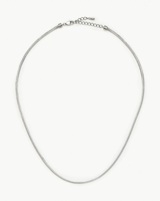 Missoma Thin Snake Chain Necklace in silver/rhodium-plated metal